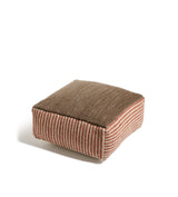 Rubia Floor Cushion - Red/Dark Taupe