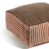 Rubia Floor Cushion - Red/Dark Taupe