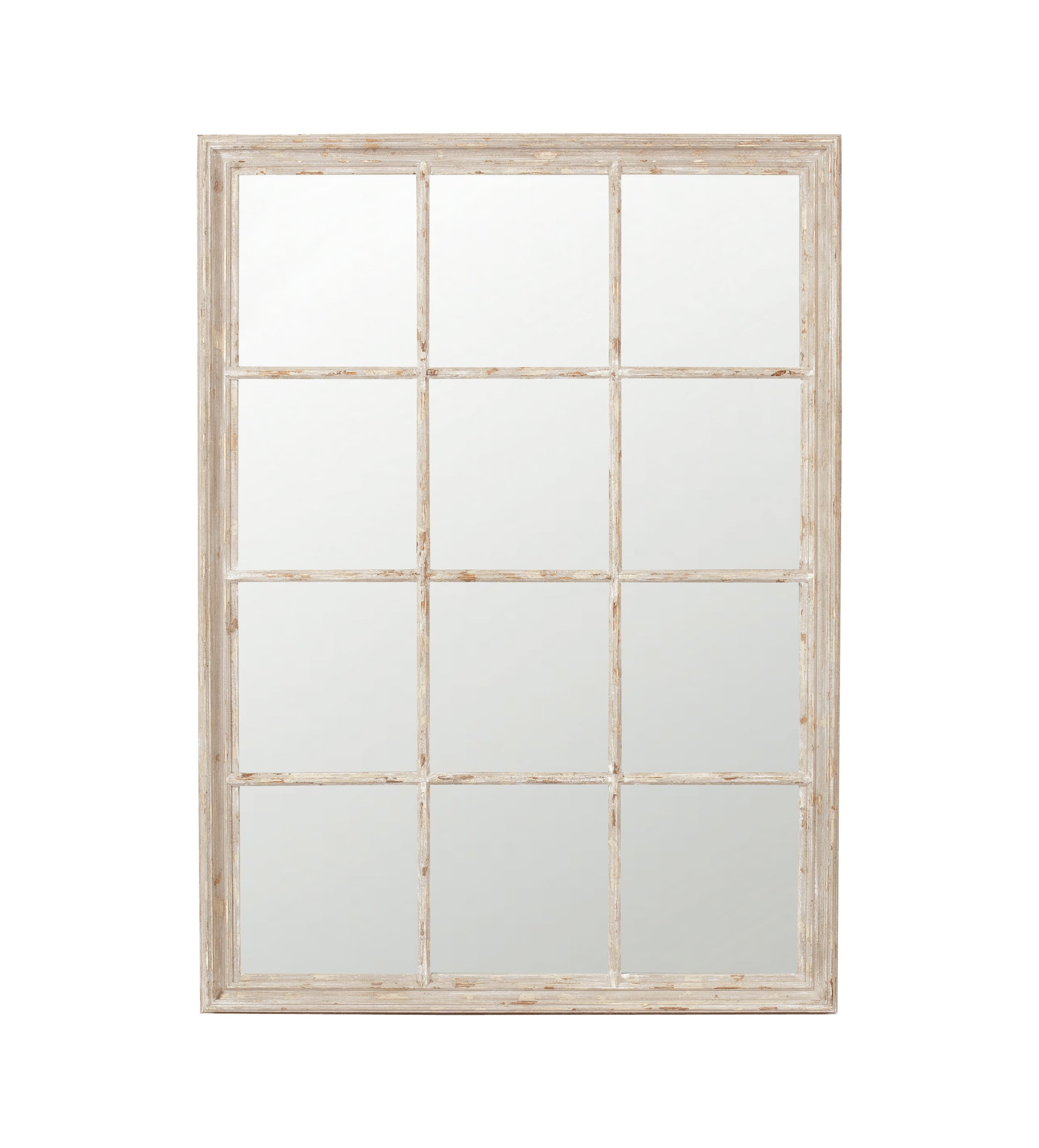 Sash Window Wall Mirror - Distressed Grey