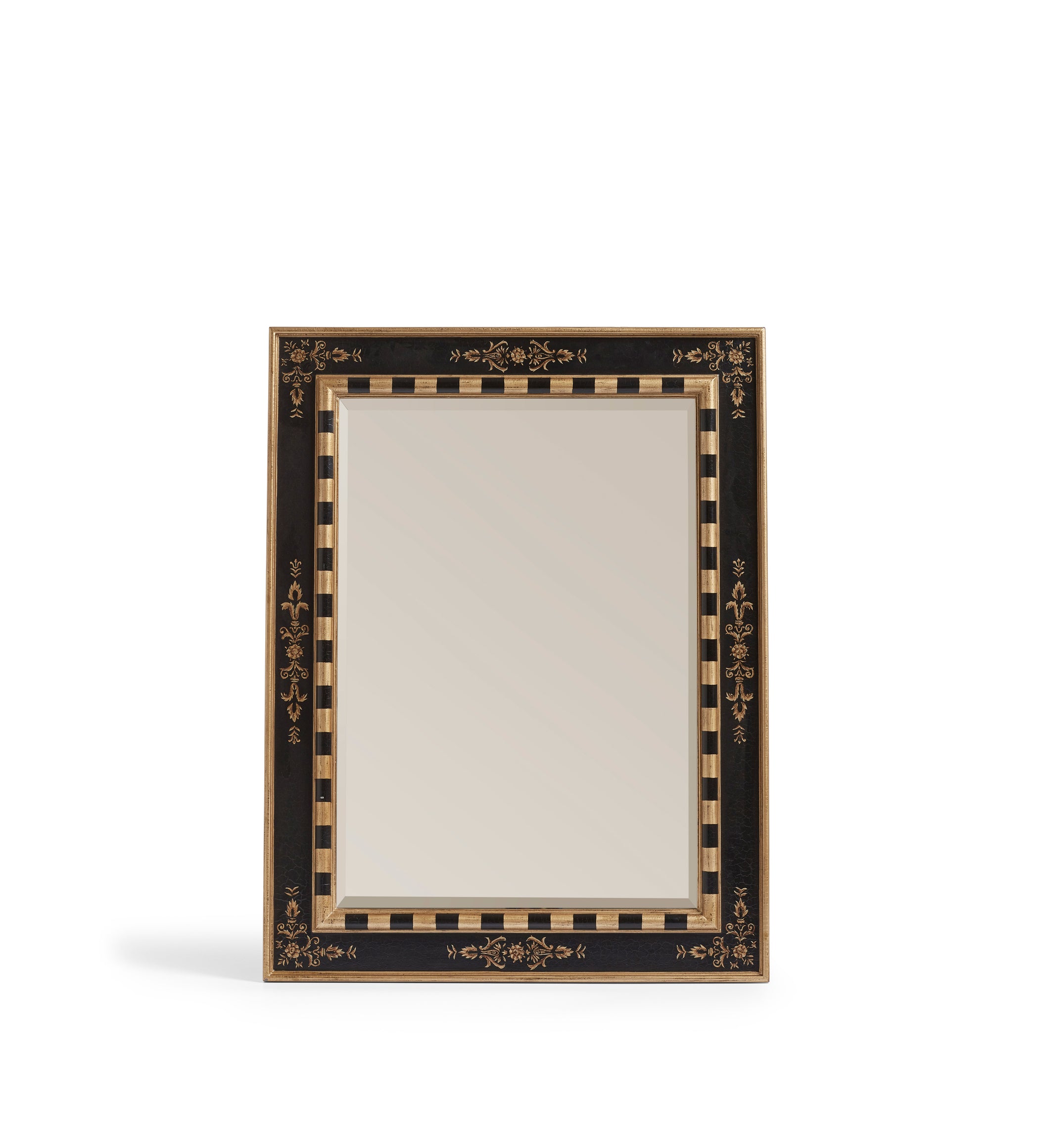 Seema Mirror - Black/Antique Gold