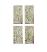 Hokkaido Wall Art Panels - Set of Four - Distressed Green