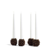 Pine Cone Candle Holders - Small - Set of Four - Small - Brown