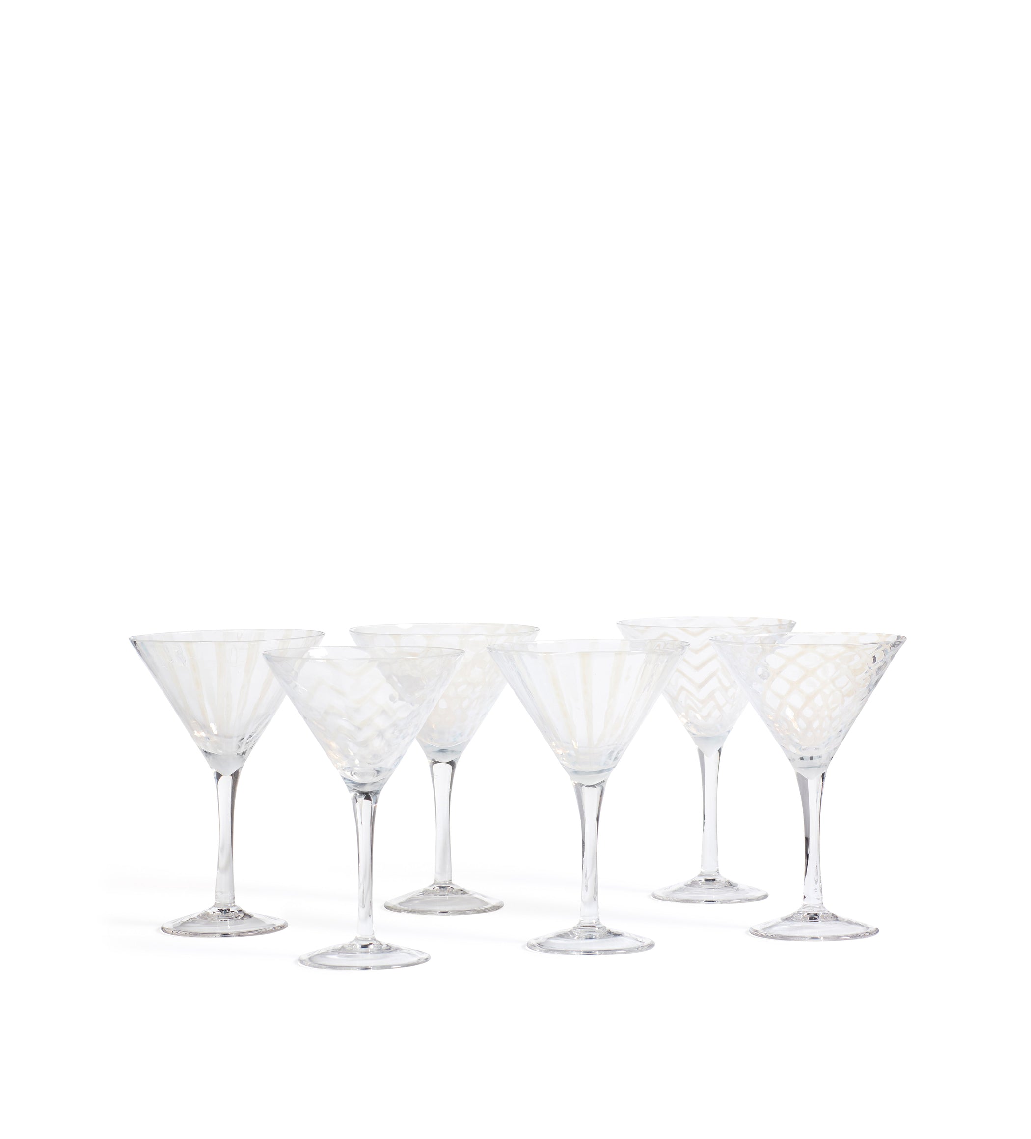 Pulcinella Cocktail Glasses - Set of Six - White