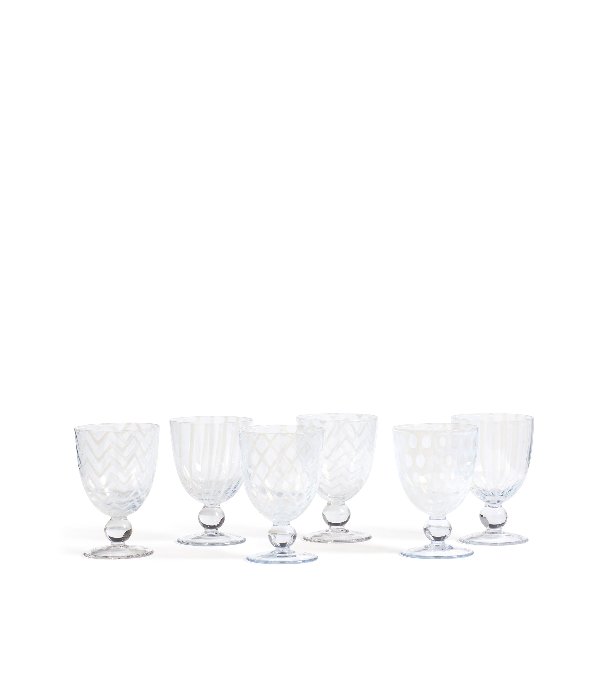 Pulcinella Small Wine Glasses - Set of Six - White
