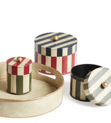 Joshuah Lidded Pots and Tray - Set of Three - Multi