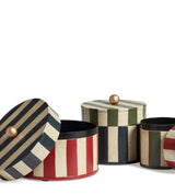 Joshuah Lidded Pots and Tray - Set of Three - Multi