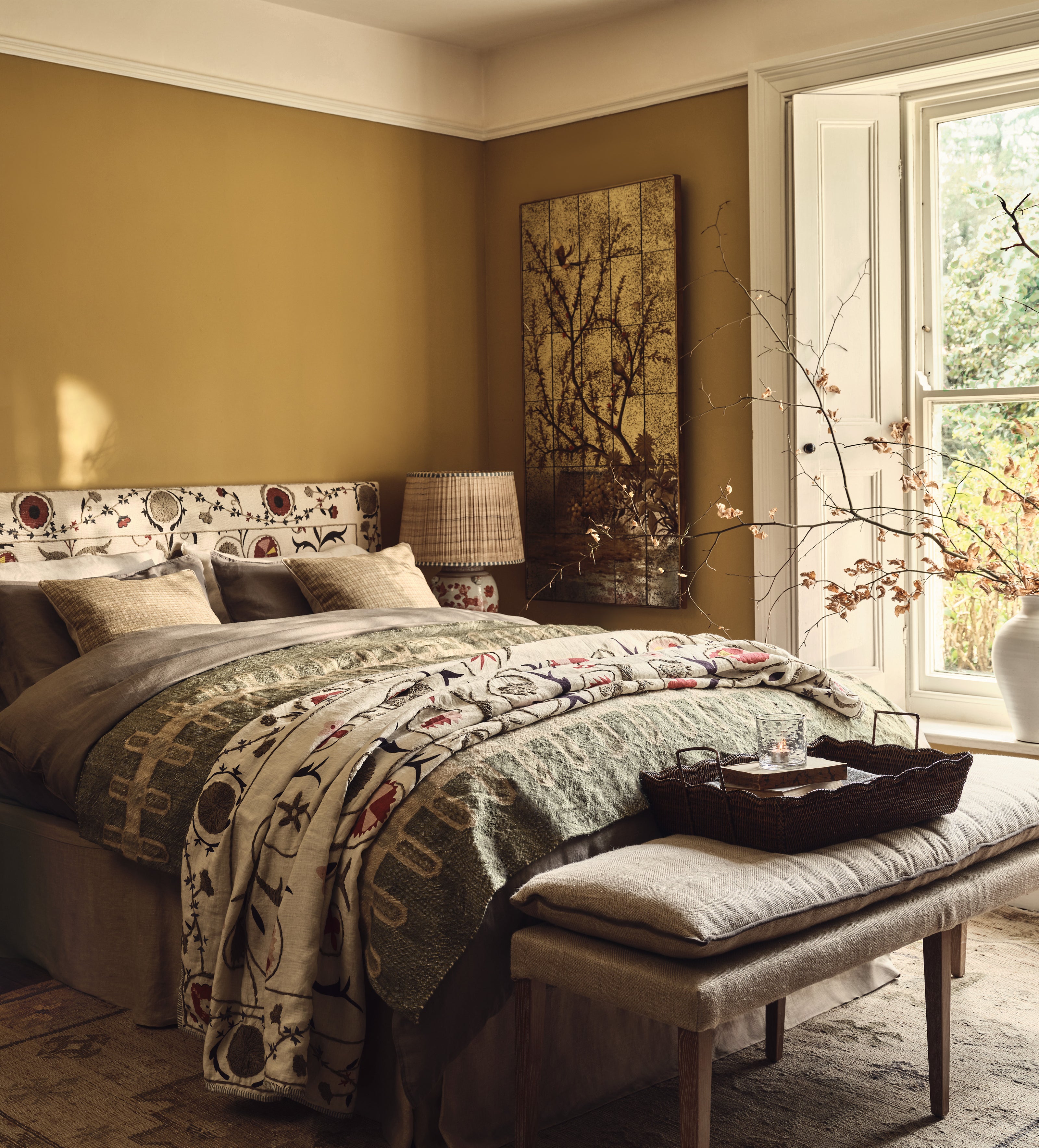 Sheki Headboard - King Size - Olive