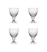 Square Based Crystal Glasses - Set of Four - Clear