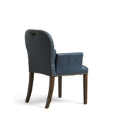 Stafford Leather Dining Chair with Arms - Smoke Blue