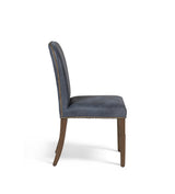 Stafford Leather Dining Chair - Smoke Blue