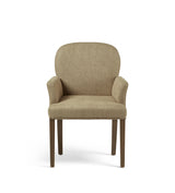 Stafford Linen Dining Chair with Arms - Wild Oats Wide Herringbone