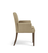 Stafford Linen Dining Chair with Arms - Wild Oats Wide Herringbone