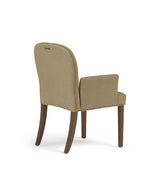 Stafford Linen Dining Chair with Arms - Wild Oats Wide Herringbone