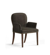 Stafford Velvet Dining Chair with Arms - Truffle