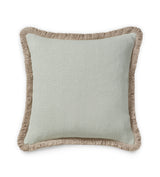 Stonewashed Linen Cushion Cover with Fringing - Eau de Nil