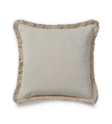 Stonewashed Linen Cushion Cover with Fringing - Natural