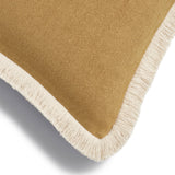 Stonewashed Linen Cushion Cover with Fringing - Ochre
