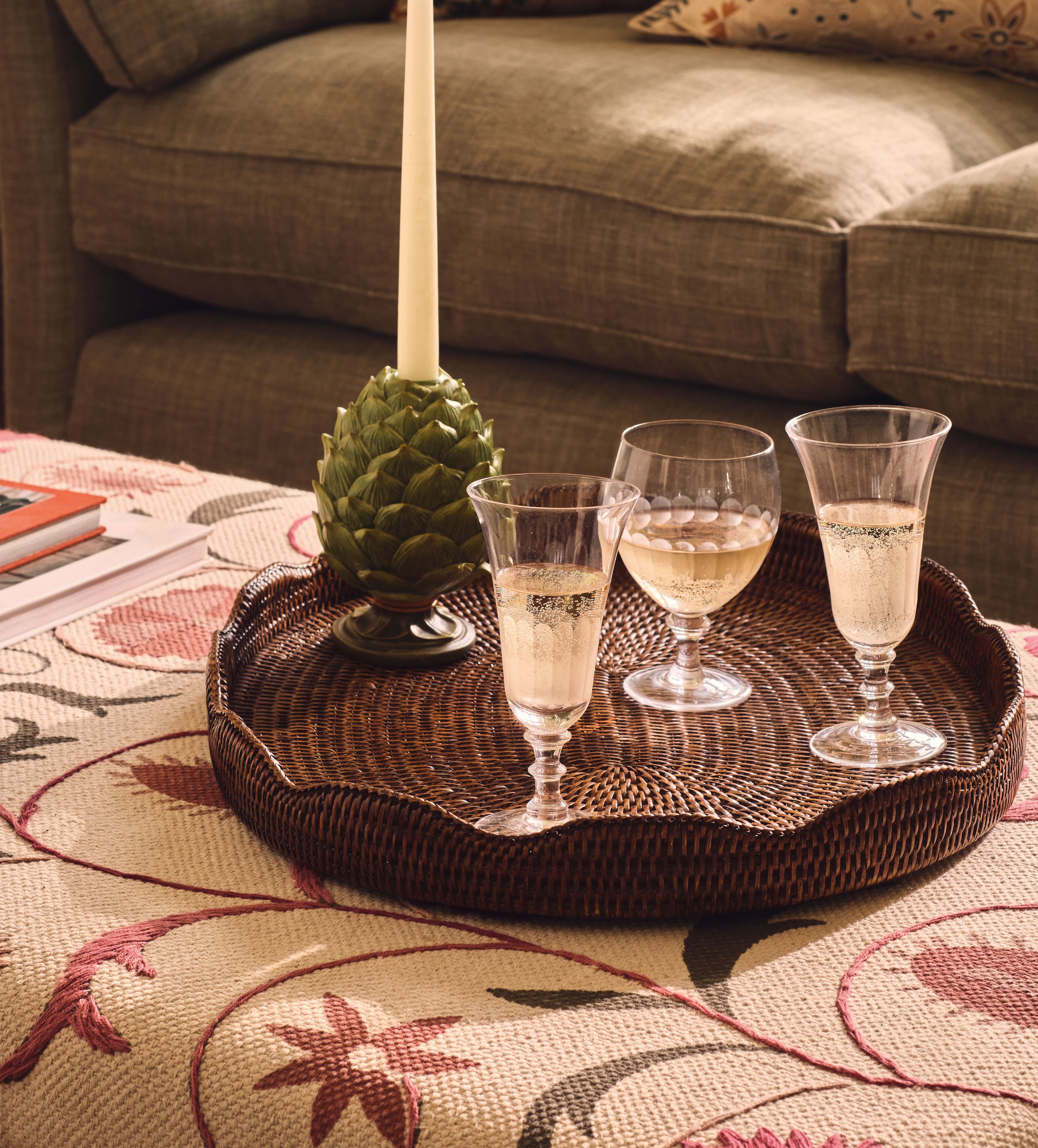 Talasa Rattan Tray - Brown