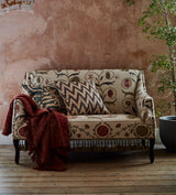 Tarma Sheki Cotton 2-Seater Sofa - Olive