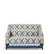 Tarma Lazaret Cotton 2-Seater Sofa - Midnight Blue/Off-White