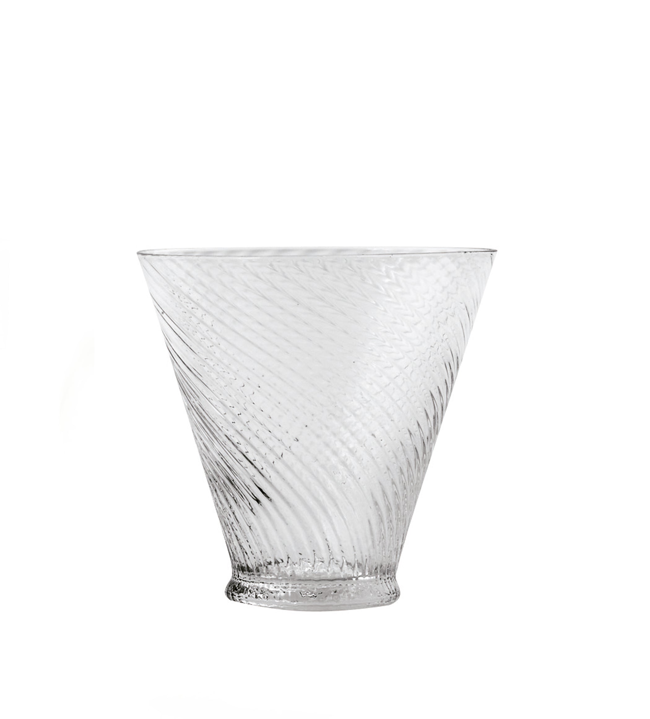 Twisted Short Glass Tumblers - Set of Four - Clear