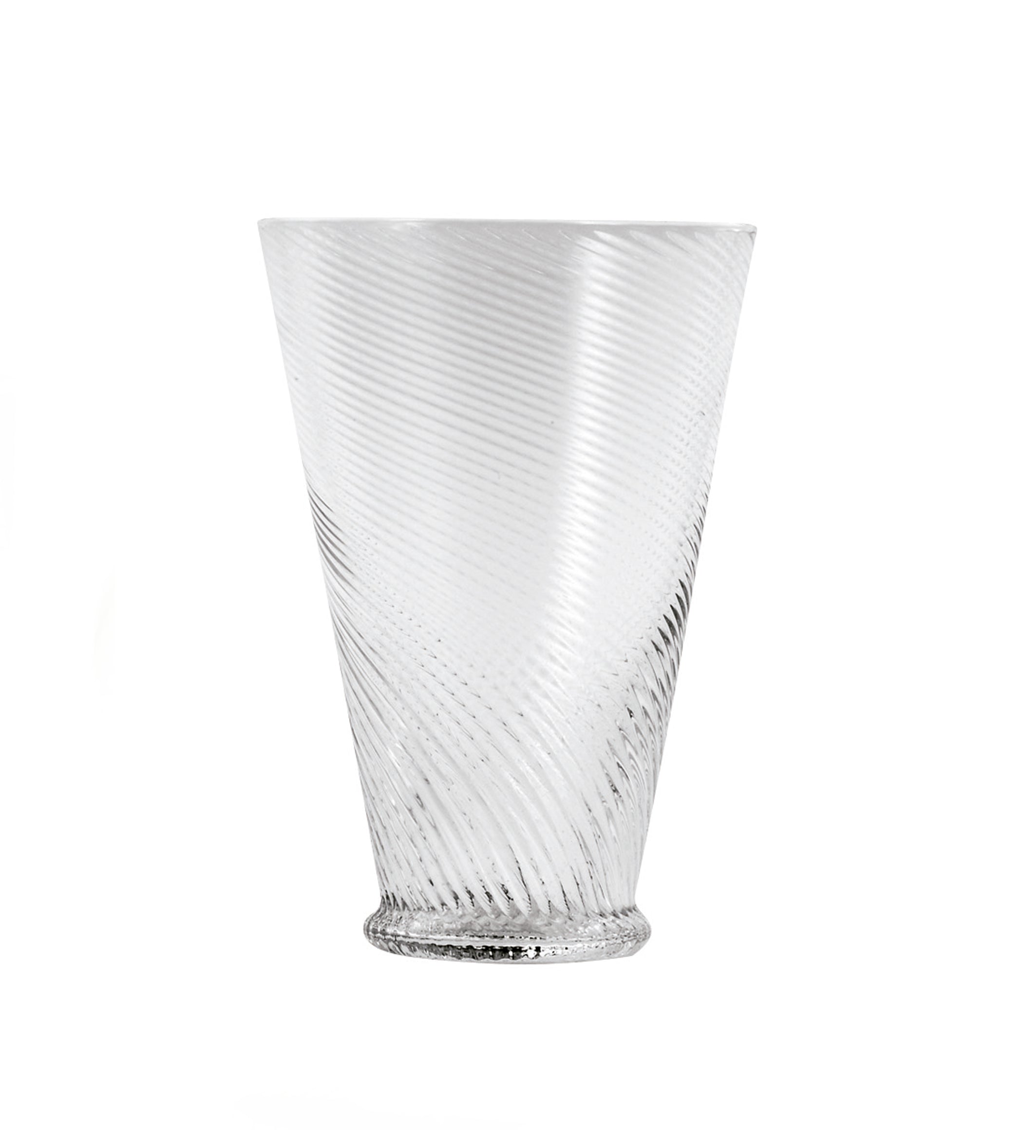Twisted Tall Glass Tumblers - Set of Four - Clear