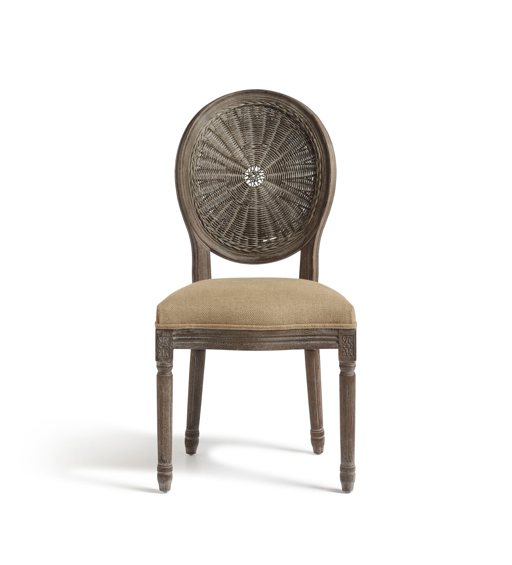 Washakie Linen Dining Chair - Wild Oats Wide Herringbone