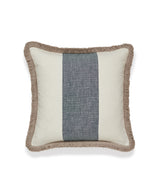 Wilma Stripe Cushion Cover with Fringing - Blue/White