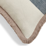 Wilma Stripe Cushion Cover with Fringing - Blue/White