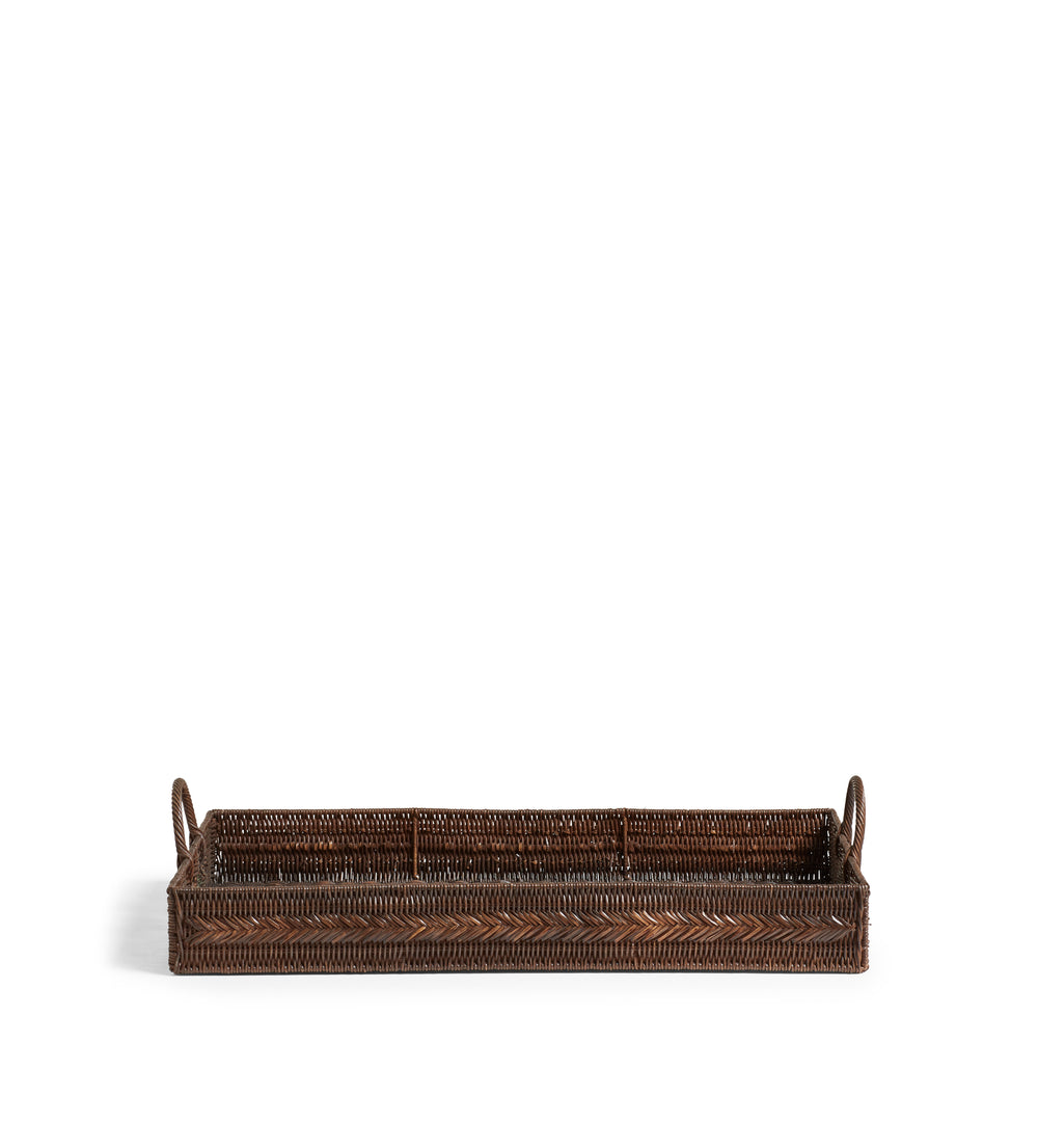 Yatana Rattan Ottoman Tray - Antique Brown