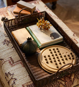 Yatana Rattan Ottoman Tray - Antique Brown