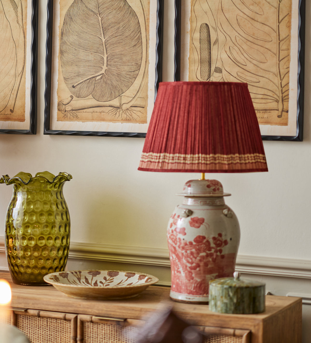 Fenghuang Table Lamp Base - Red/White