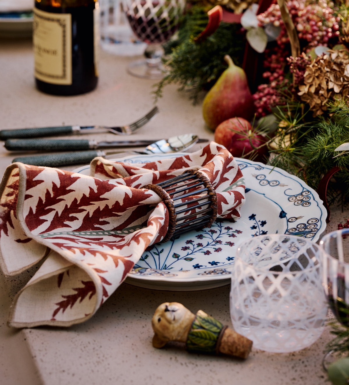 Areca Napkins - Set of Four - Earthy Red