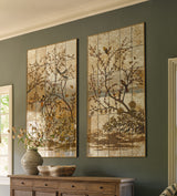 Phaethon Mirrored Wall Art Panels Pair - Antique Gold