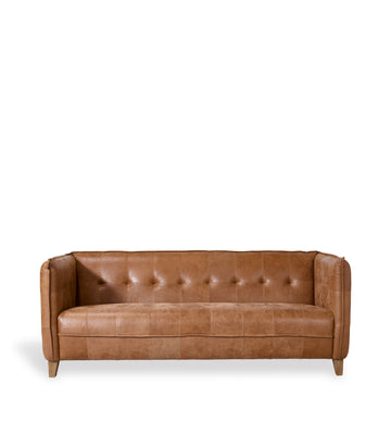 Abbotsford Leather 3-Seater Sofa - Aged Tobacco
