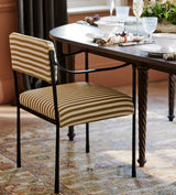 Abellona Stripe Upholstered Dining Chair - Olive