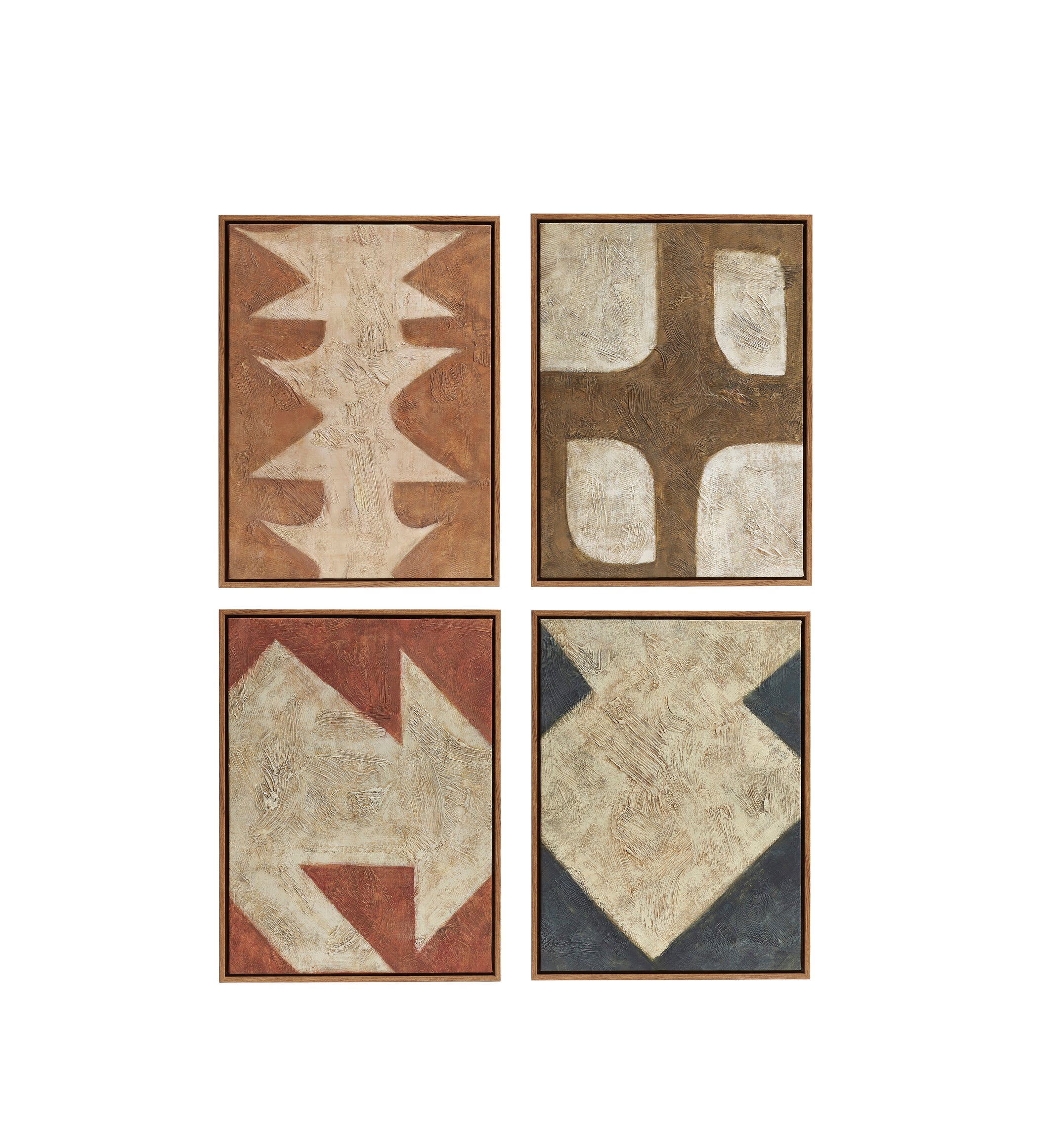 Abstrato Hand-Painted Wall Art - Set of Four - Multi