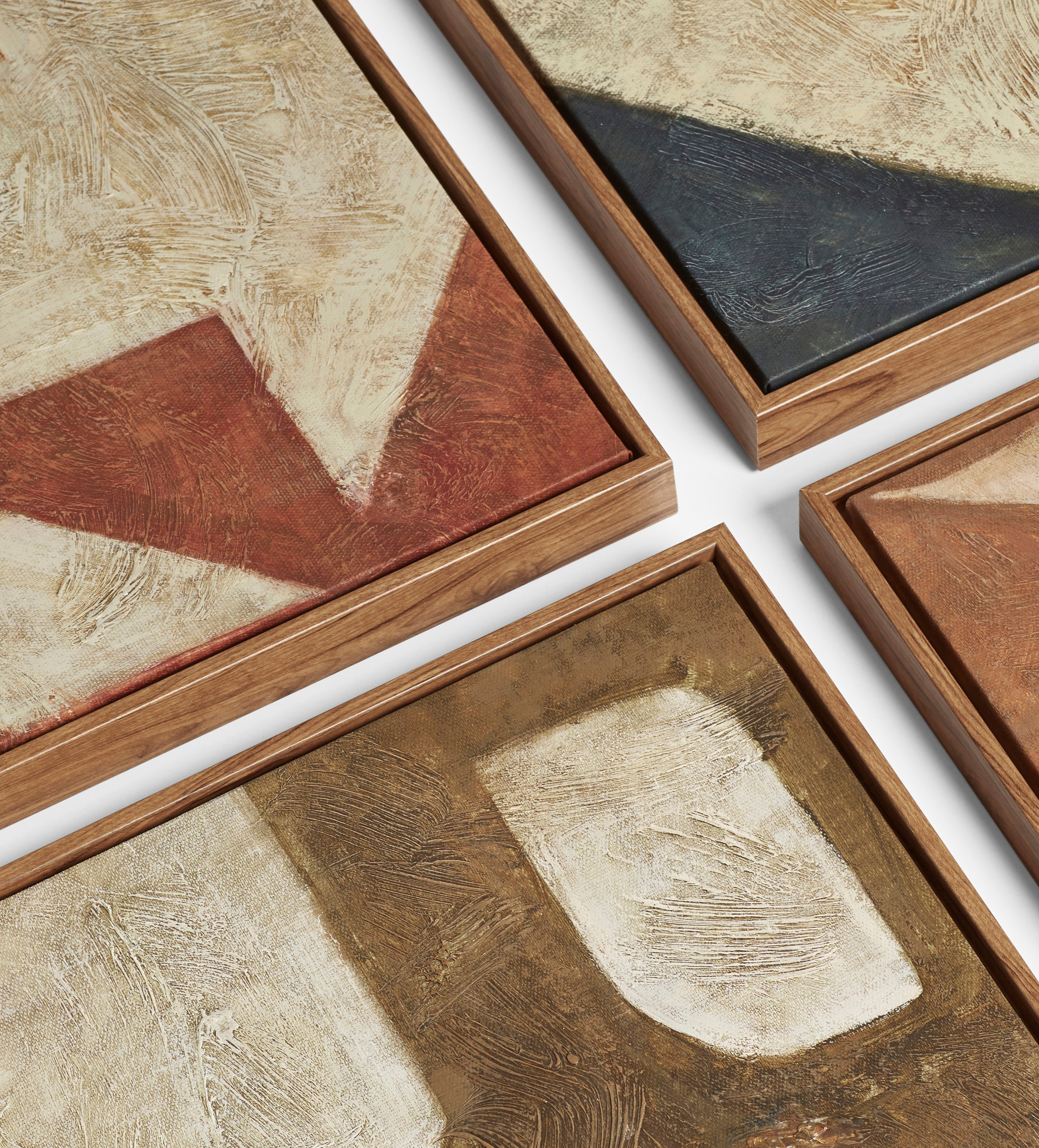 Abstrato Hand-Painted Wall Art - Set of Four - Multi