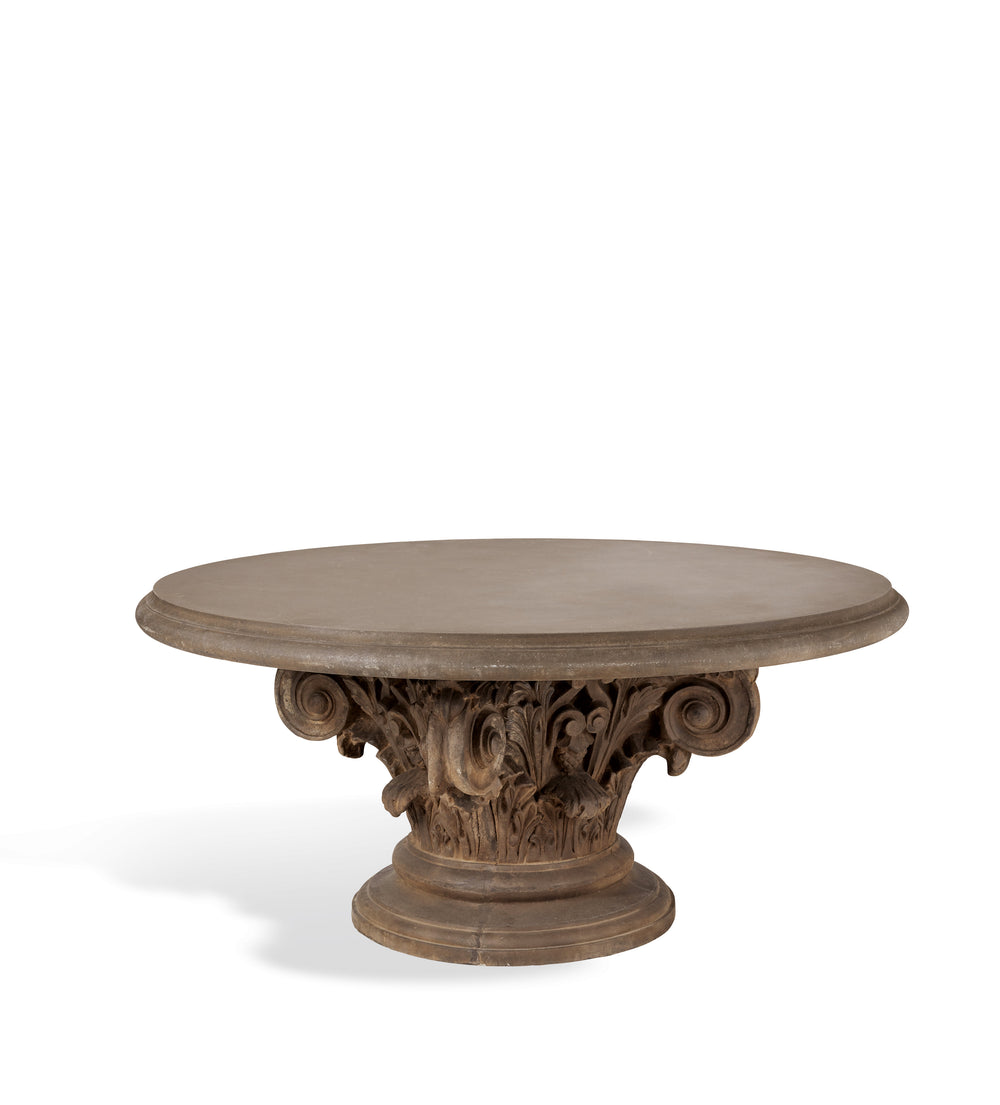 Acanthus Round Dining Table - Brown