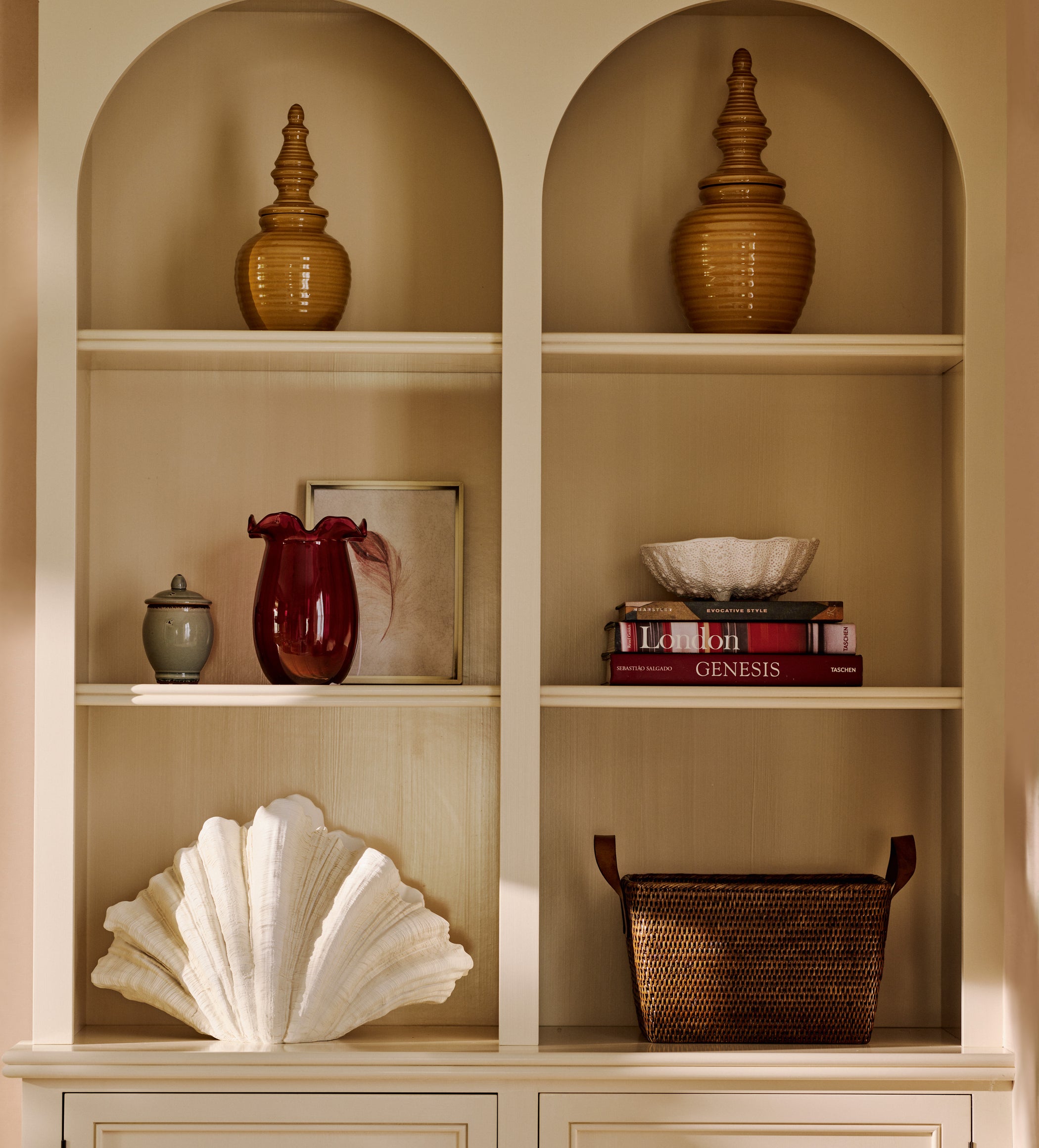 Adorno Lidded Objet Pair - Mustard