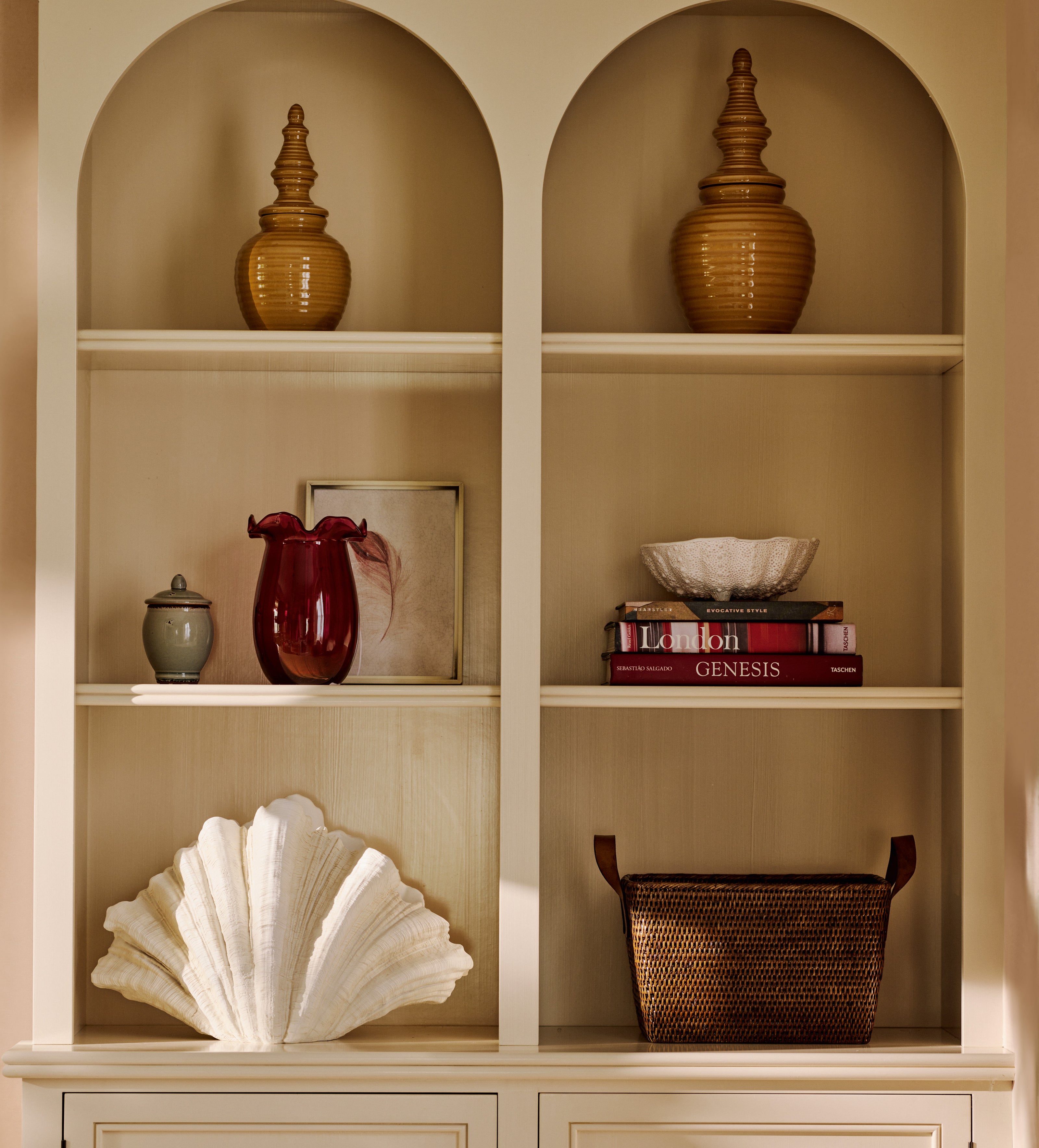 Adorno Lidded Objet Pair - Mustard