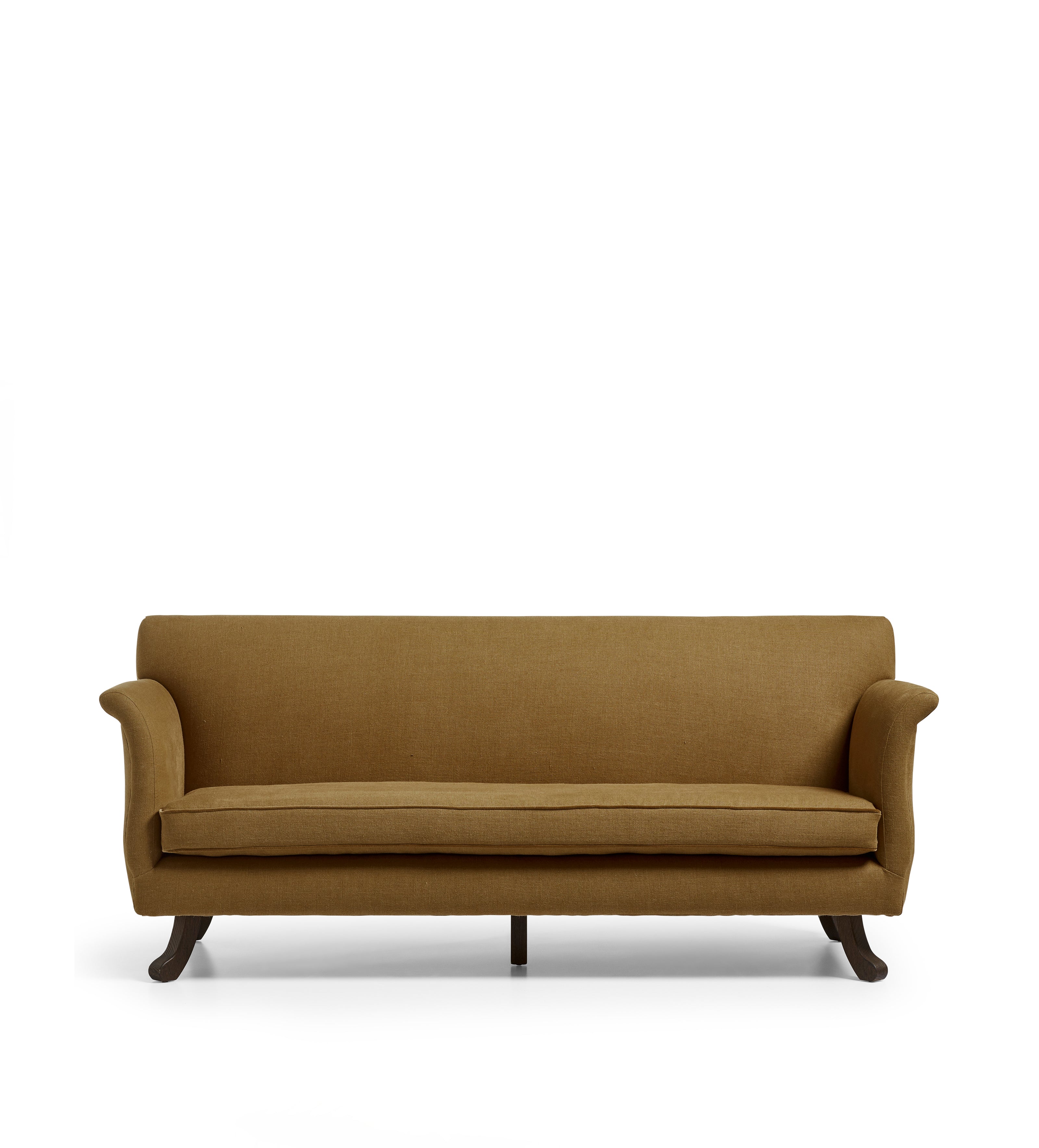 Alexandrina Linen 3-Seater Sofa - Dark Caramel