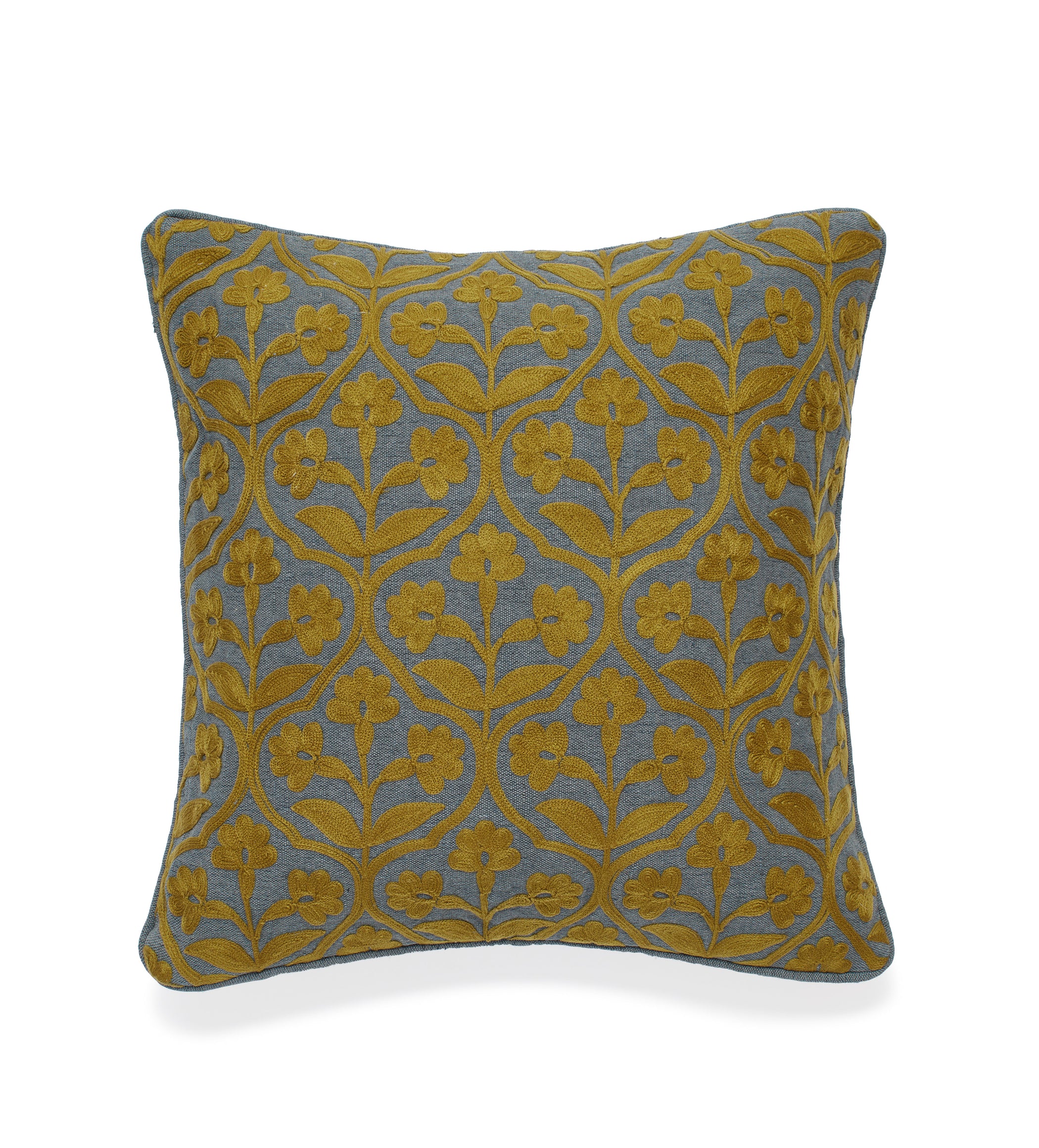 Allamanda Cushion Cover - Dark Teal/Mustard