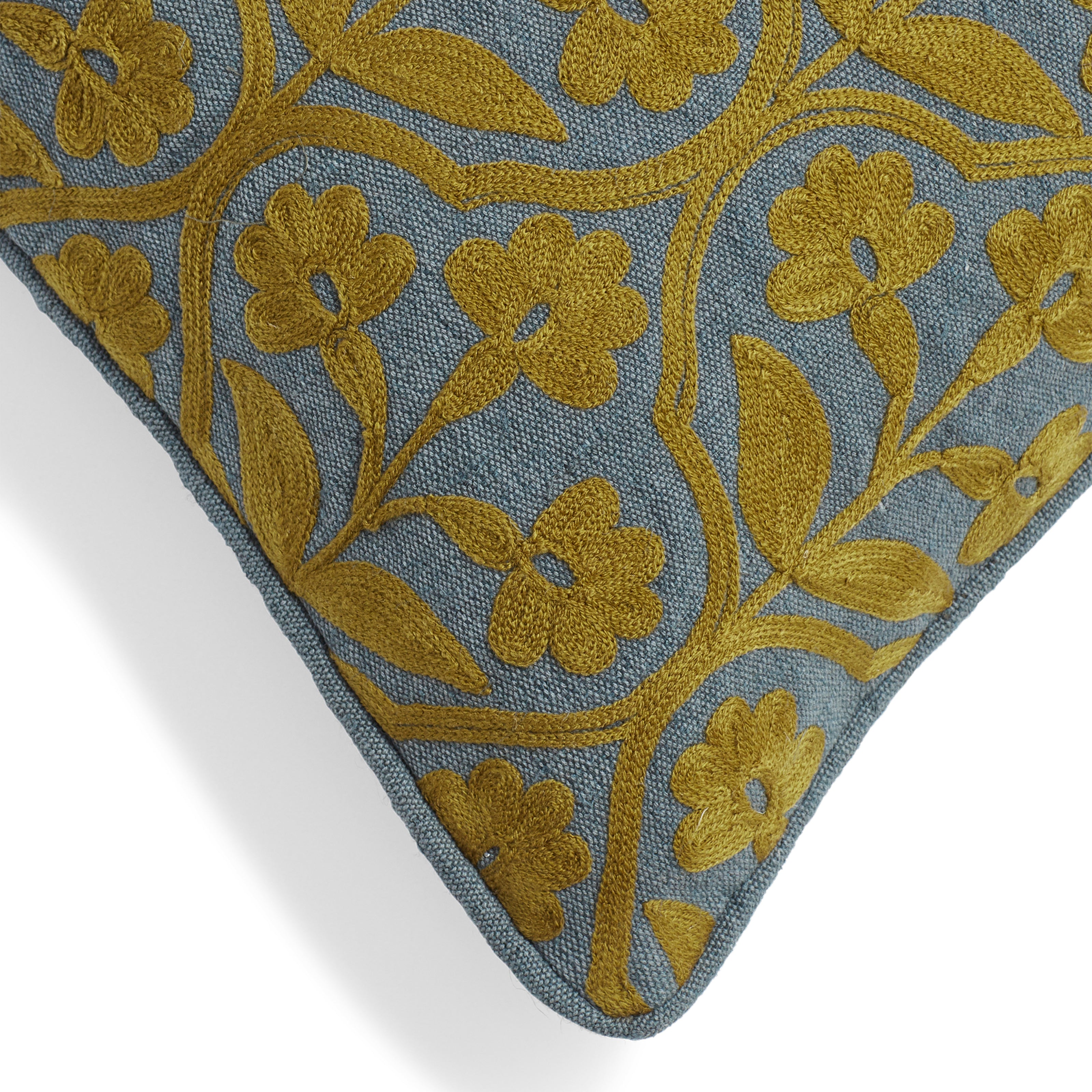 Allamanda Cushion Cover - Dark Teal/Mustard