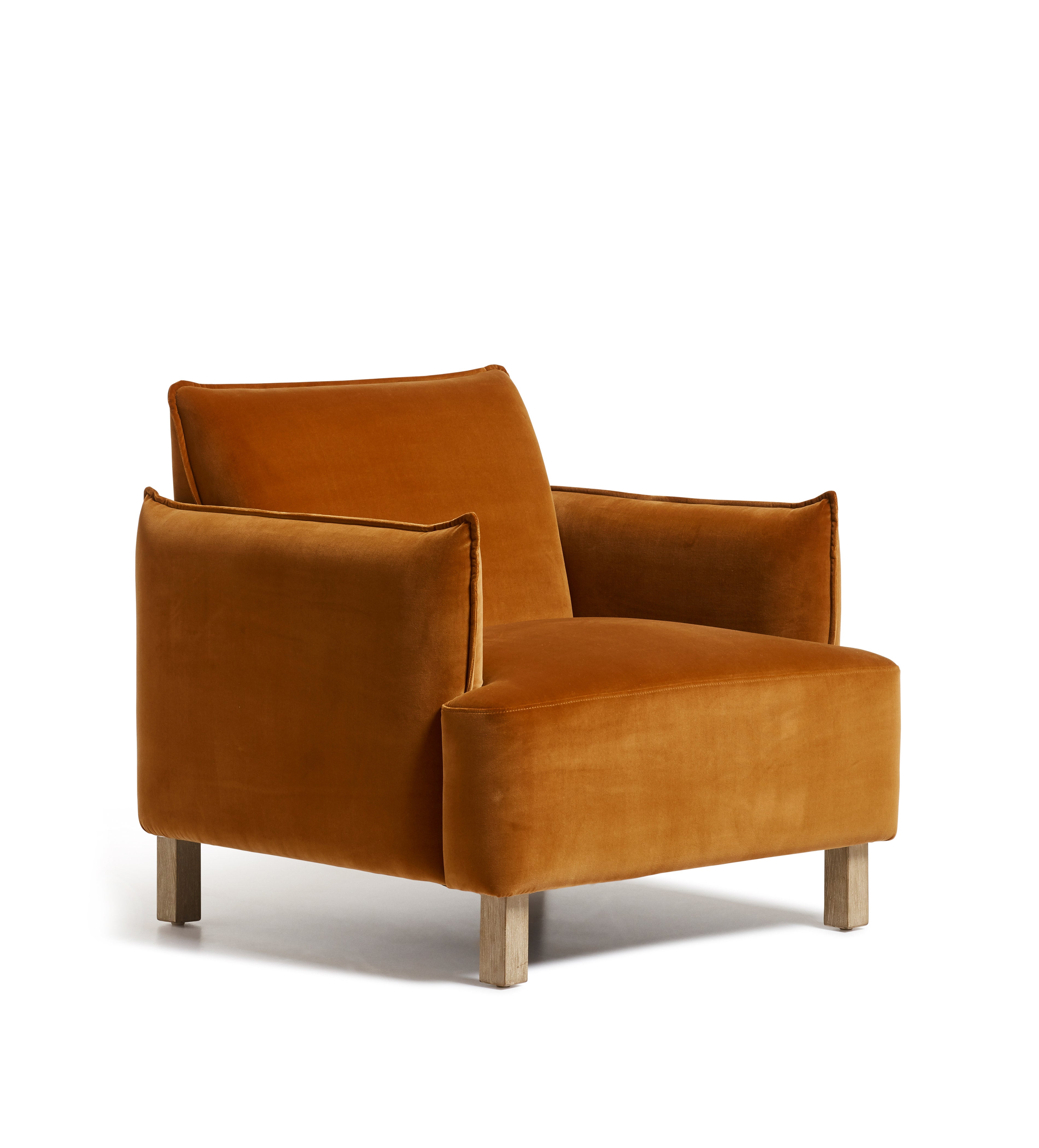 430 ウルフェナイト オレンジ アリゾナ産 Alora Velvet Armchair - Dirty Orange | OKA