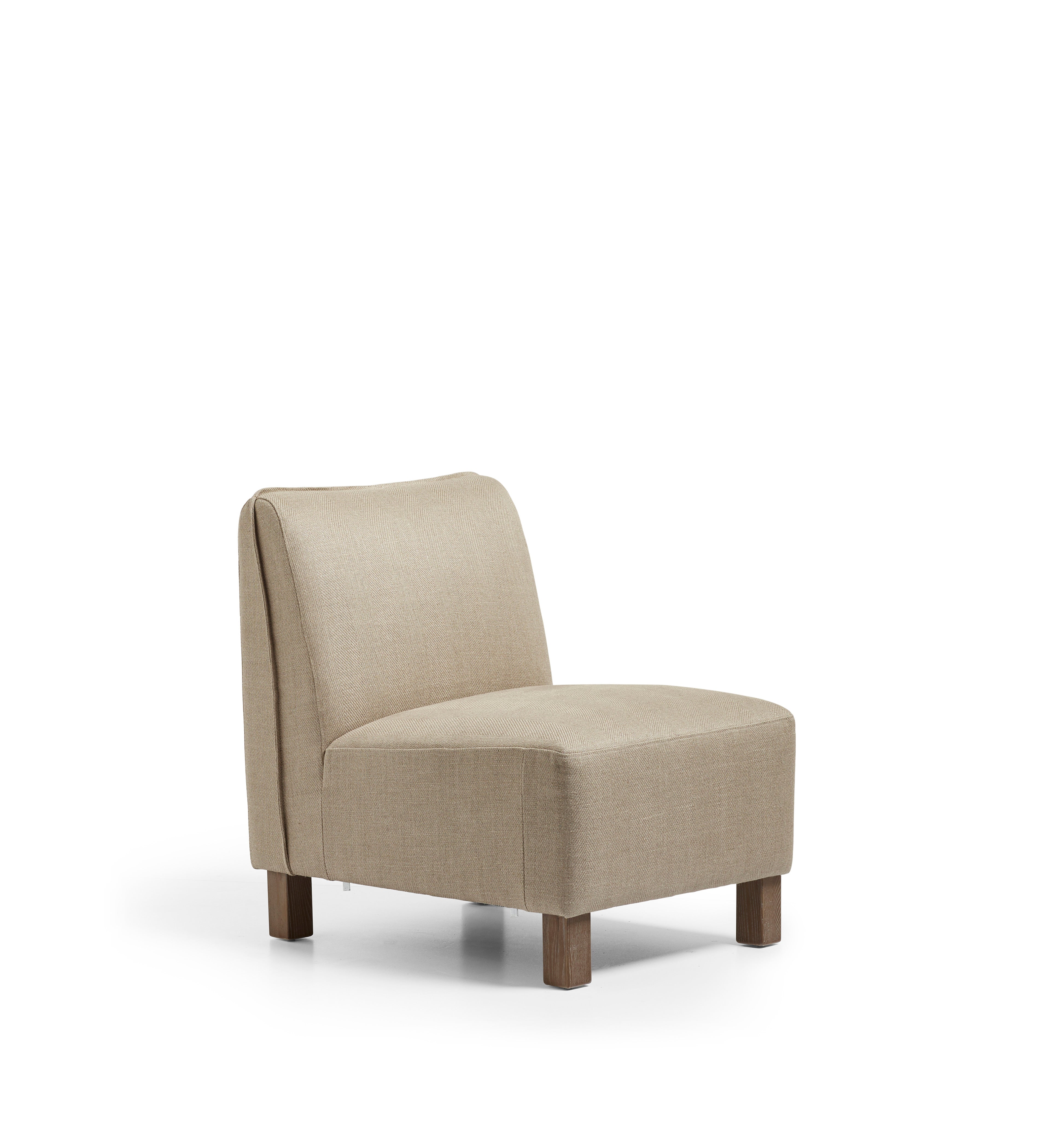 Alora Modular Sofa - Armless Unit - Wild Oats Wide Herringbone | OKA