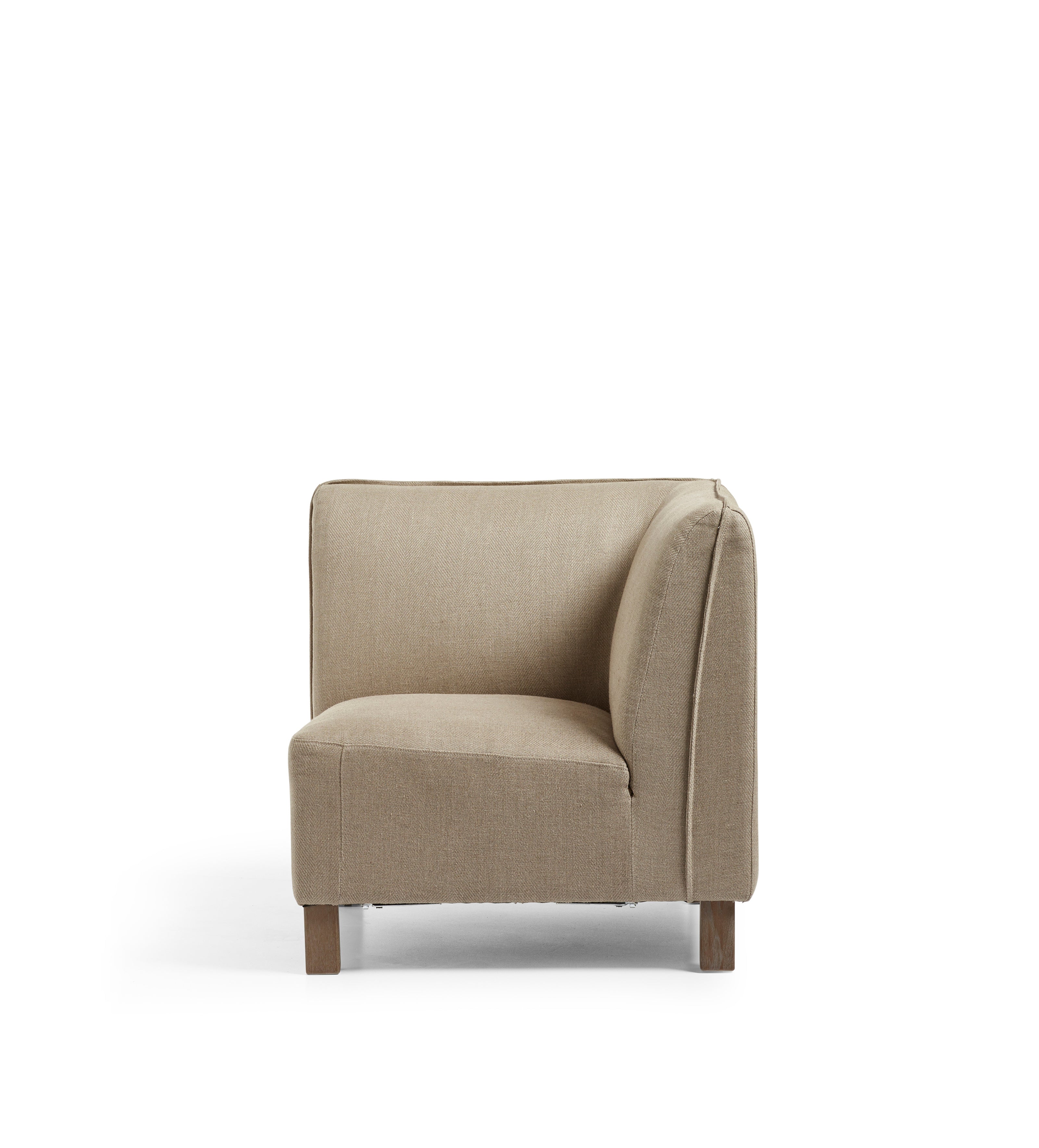Alora Modular Sofa Unit - Corner Unit - Wild Oats Wide Herringbone