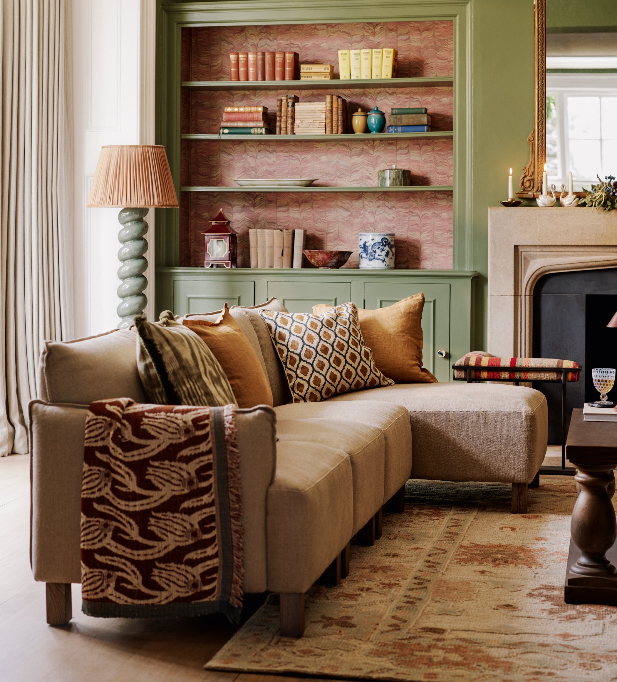 Alora Modular Sofa Unit - Left-Arm Unit - Wild Oats Wide Herringbone