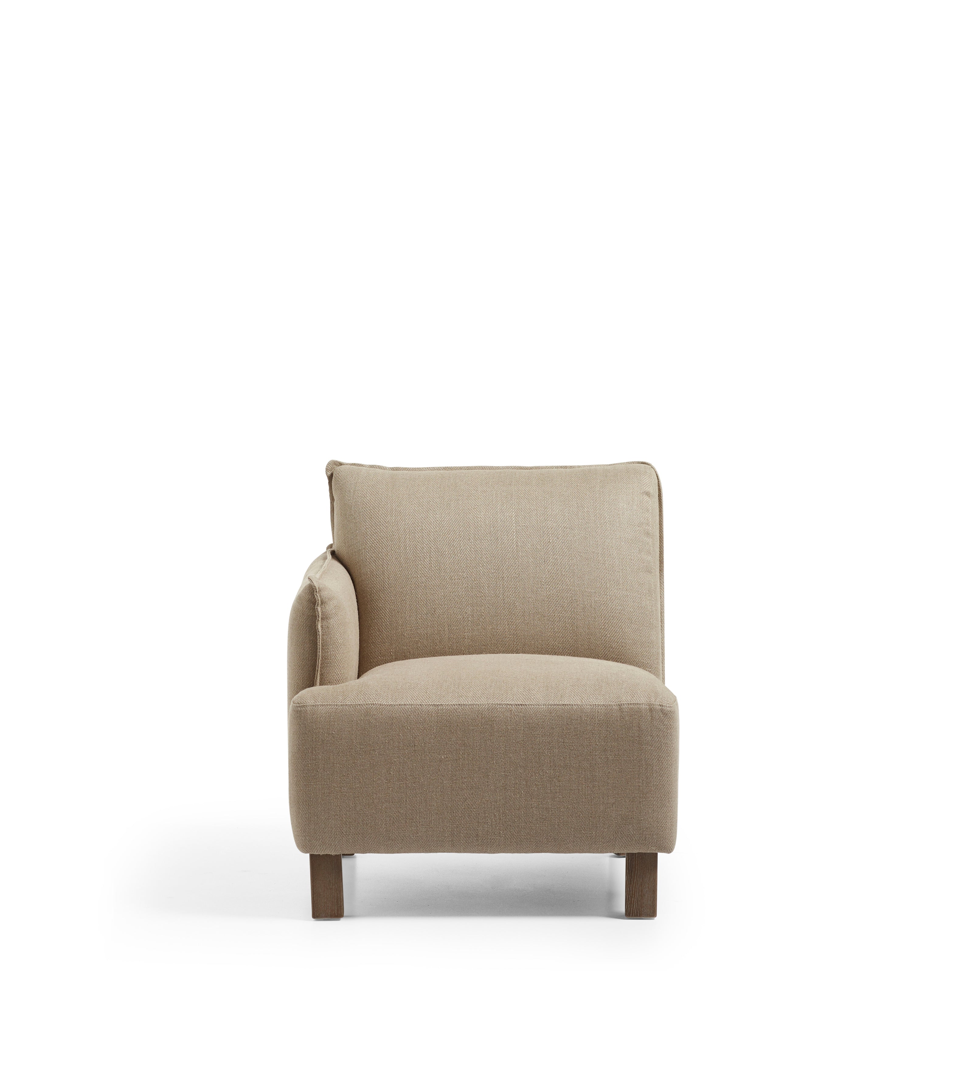 Alora Modular Sofa Unit - Left-Arm Unit - Wild Oats Wide Herringbone