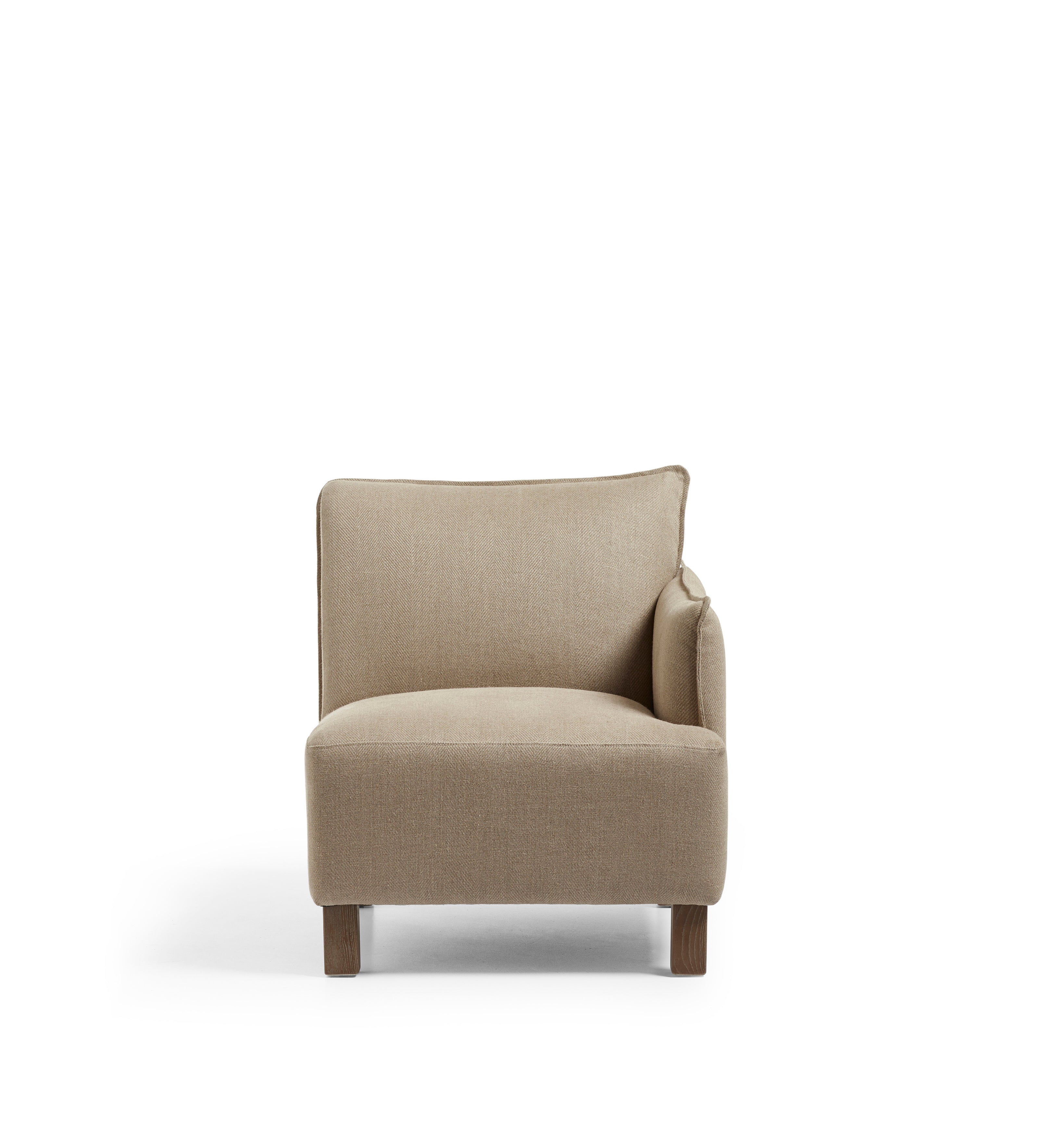 Alora Modular Sofa Unit - Right-Arm Unit - Wild Oats Wide Herringbone